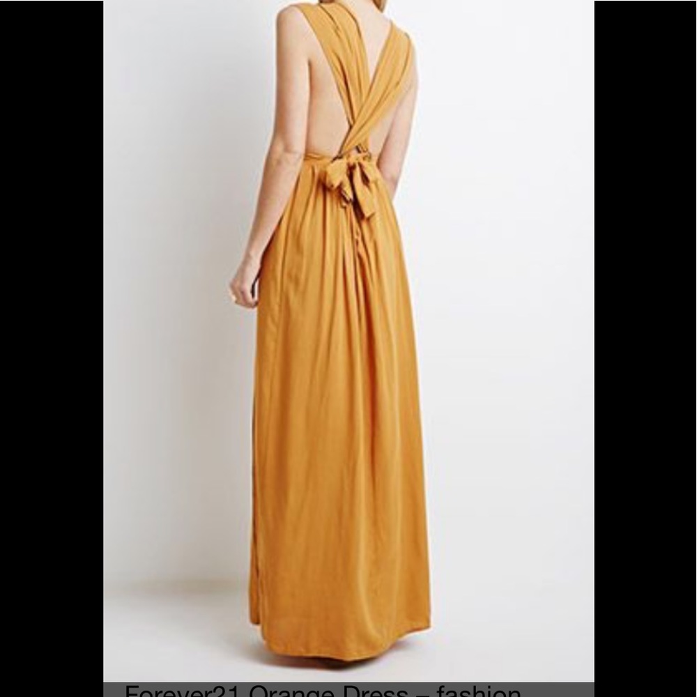 Tie-back Maxi dress in golden orange